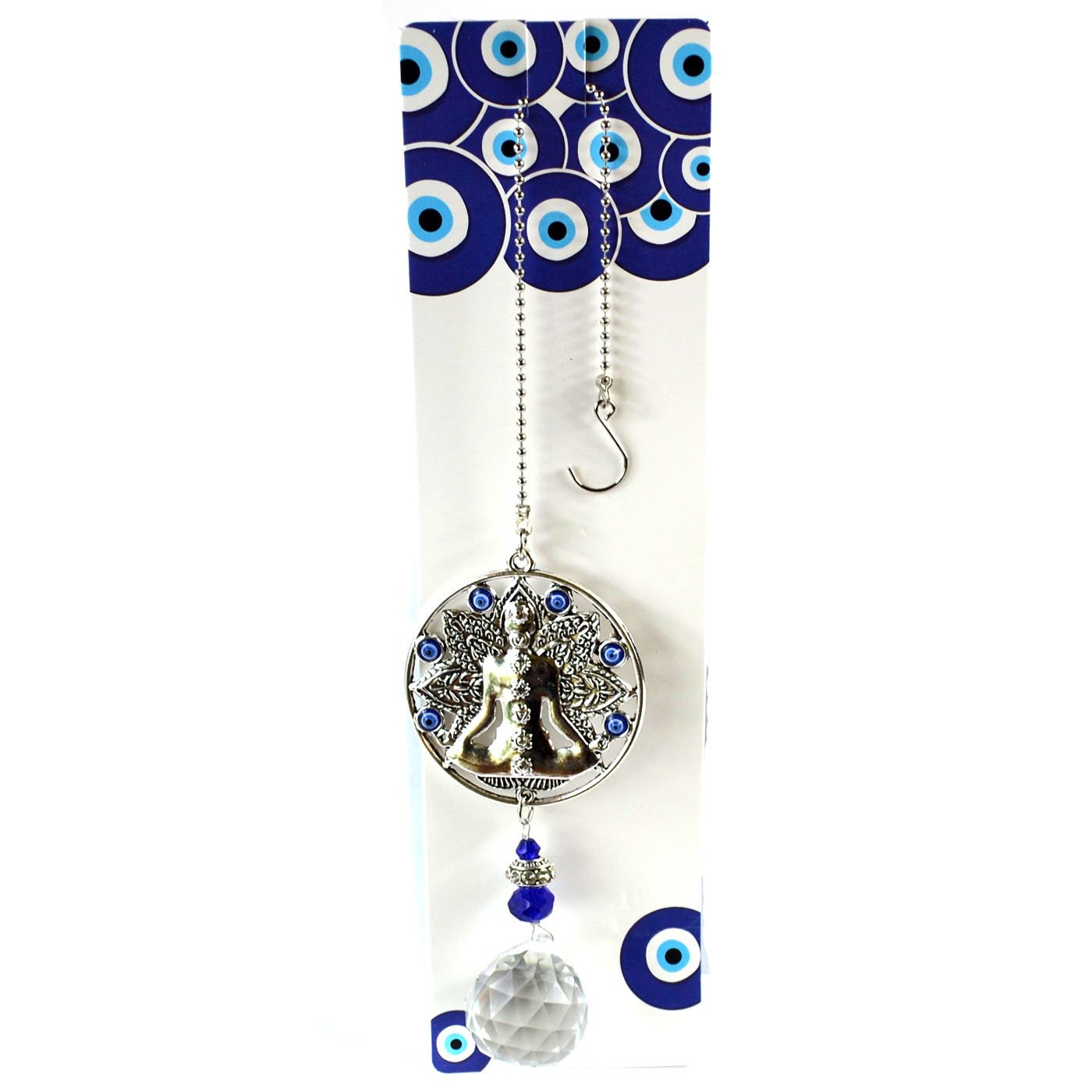 13 1/4" Buddha & Faceted Crystal wall hanging