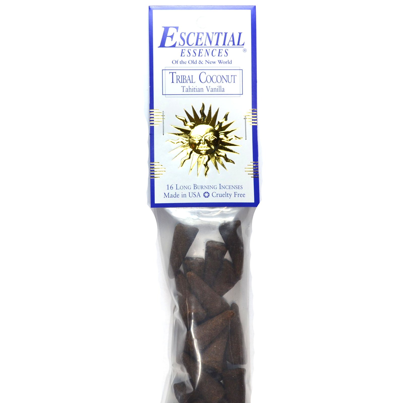 16/pk Tribal Coconut escential essences incense cones